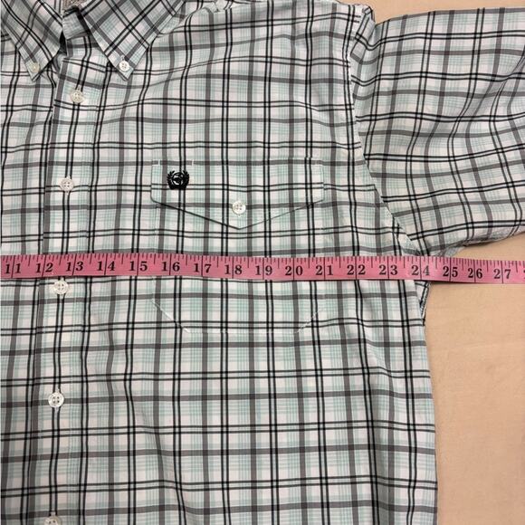 Cinch Men’s Black and Light Blue Long Sleeve Button Down Shirt Size Large - Picture 3 of 8